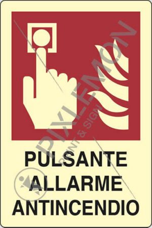cartello PULSANTE ALLARME ANTINCENDIO