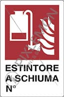 cartello ESTINTORE A SCHIUMA N°