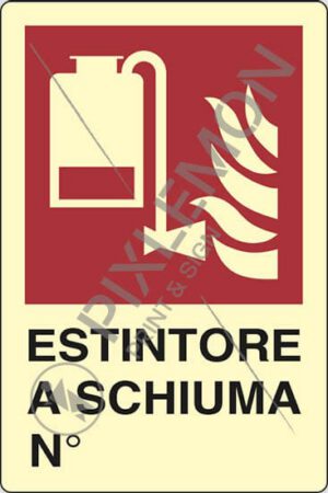 cartello ESTINTORE A SCHIUMA N°