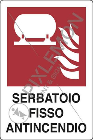 cartello SERBATOIO FISSO ANTINCENDIO
