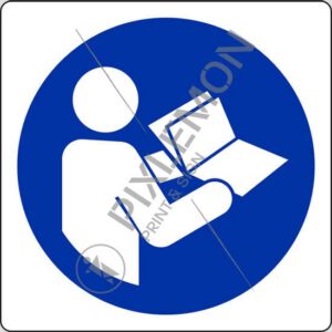 cartello (è obbligatorio leggere le istruzioni - refer to instruction manual/booklet)