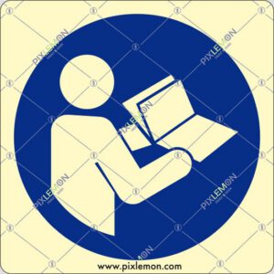 cartello (E obbligatorio leggere le istruzioni - refer to instruction manual/booklet)