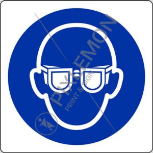 cartello (è obbligatorio indossare le protezioni degli occhi - wear eye protection)