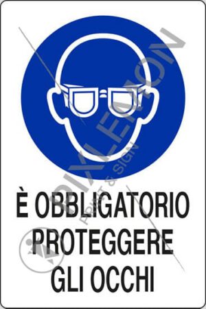 cartello E' OBBLIGATORIO PROTEGGERE GLI OCCHI