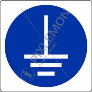 cartello (è obbligatorio assicurarsi del collegamento a terra - connect an earth terminal to the ground)