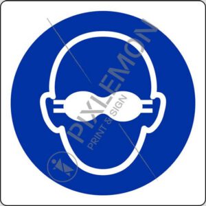 cartello (è obbligatorio indossare occhiali con lenti opache - opaque eye protection must be worn)