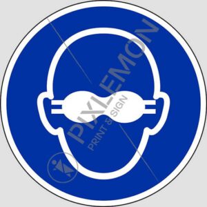 cartello (opaque eye protection must be worn)