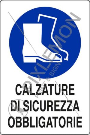 cartello CALZATURE DI SICUREZZA OBBLIGATORIE