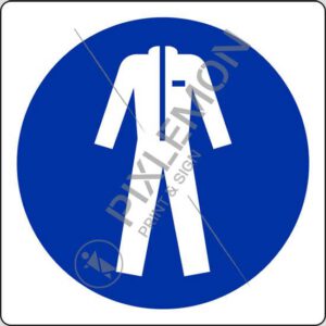 cartello (è obbligatorio indossare indumenti protettivi - wear protective clothing)