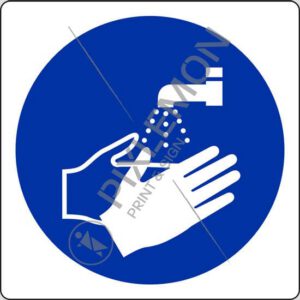 cartello (è obbligatorio lavarsi le mani - wash your hands)