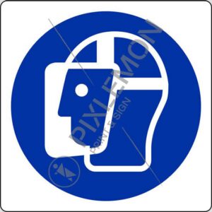 cartello (è obbligatorio indossare lo schermo protettivo - wear a face shield)