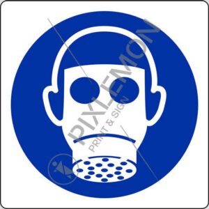cartello (è obbligatorio indossare il respiratore - wear respiratory protection)