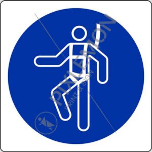 cartello (è obbligatorio indossare l'imbracatura di sicurezza - wear a safety harness)