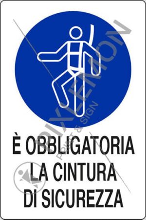 cartello E' OBBLIGATORIA LA CINTURA DI SICUREZZA