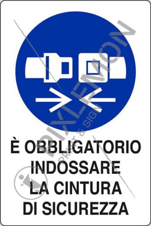 cartello È OBBLIGATORIO INDOSSARE LA CINTURA DI SICUREZZA