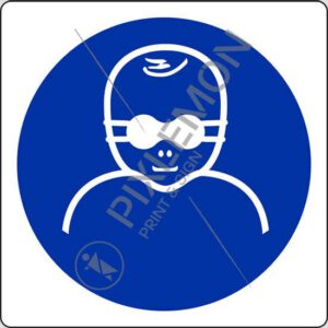 cartello (è obbligatorio proteggere i bambini con occhiali con lenti opache - protect infants' eyes with opaque eye protection)