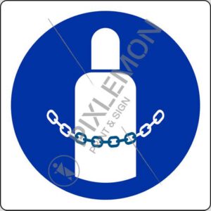 cartello (fissare le bombole - secure gas cylinders)