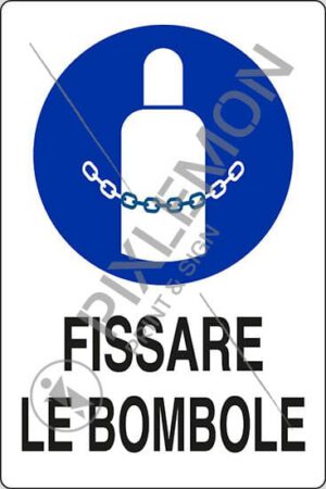 cartello FISSARE LE BOMBOLE