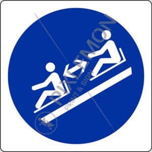 cartello (mantenere la distanza tra le slitte - keep distance between toboggans)
