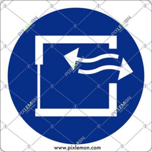 cartello (Garantire una ventilazione continua - Ensure continuous ventilation)