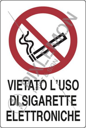 cartello VIETATO L'USO DI SIGARETTE ELETTRONICHE