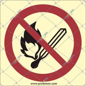 cartello (vietato fumare e/o usare fiamme libere - no open flame: fire, open ignition source and smoking prohibited)
