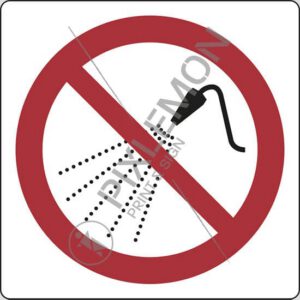 cartello (non spruzzare con acqua - do not spray with water)