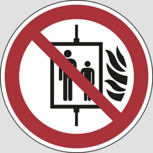 cartello (do not use lift in the event of fire)