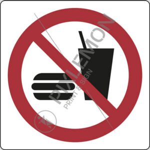 cartello (vietato mangiare e bere - no eating or drinking)