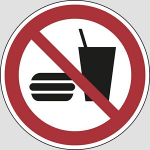 cartello (no eating or drinking)