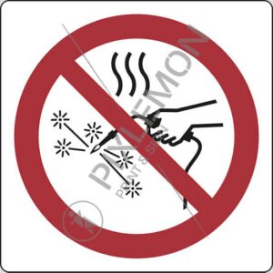cartello (vietato l'uso di attrezzi che sviluppano calore - hot works prohibited)
