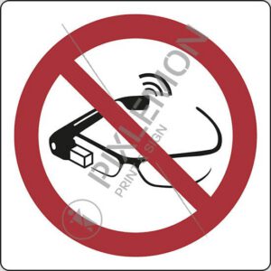 cartello (proibito l'uso degli smart glass - use of smart glasses prohibited)