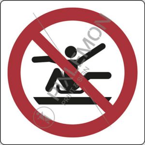 cartello (non stendersi all'esterno della slitta - do not stretch out of toboggan)