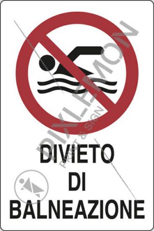 cartello DIVIETO DI BALNEAZIONE