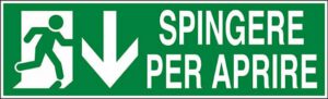 cartello SPINGERE PER APRIRE