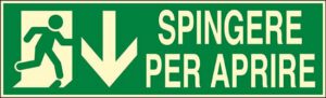 cartello SPINGERE PER APRIRE