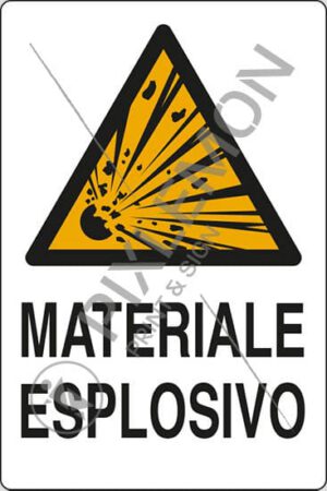 cartello MATERIALE ESPLOSIVO
