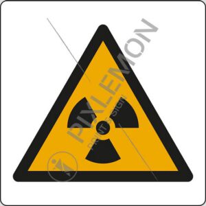 cartello (pericolo materiale radioattivo e radiazioni ionizzanti - warning: radioactive material or ionizing radiation)