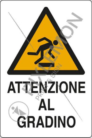 cartello ATTENZIONE AL GRADINO