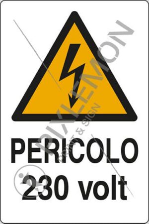 cartello PERICOLO 230 volt