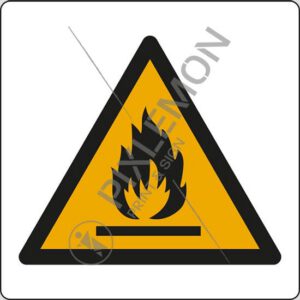 cartello (pericolo materiale infiammabile - warning: flammable material)