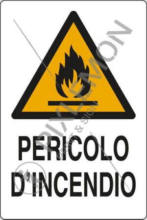 cartello PERICOLO D'INCENDIO