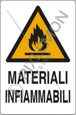 cartello MATERIALI INFIAMMABILI