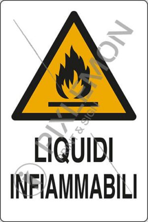 cartello LIQUIDI INFIAMMABILI