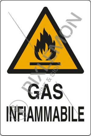 cartello GAS INFIAMMABILE