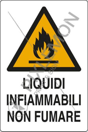 cartello LIQUIDI INFIAMMABILI NON FUMARE