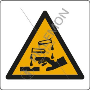 cartello (pericolo sostanze corrosive - warning: corrosive substance)