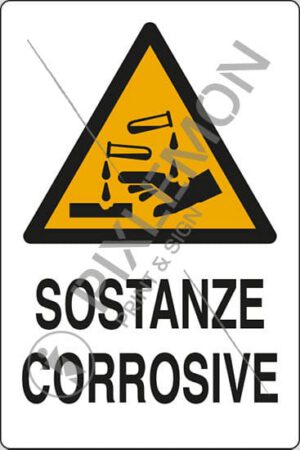 cartello SOSTANZE CORROSIVE