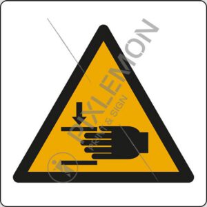 cartello (pericolo di schiacciamento mani - warning: crushing of hands)