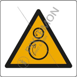 cartello (pericolo rulli rotanti, pericolo di trascinamento - warning: counterrotating rollers)